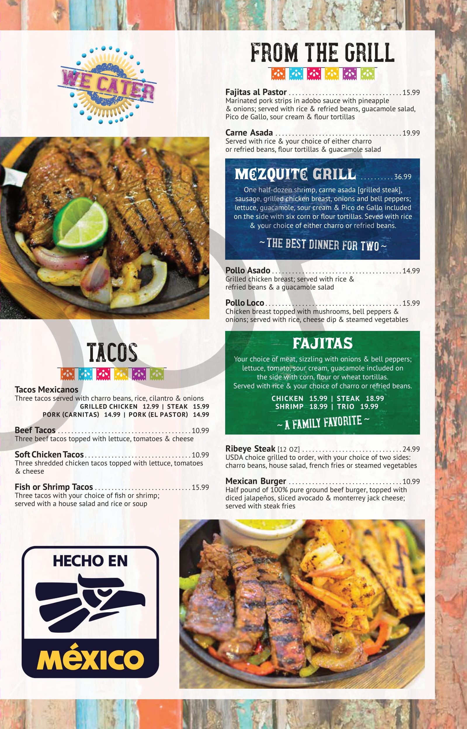 MENU Pedros Tacos + Tequila Bar HARAHAN