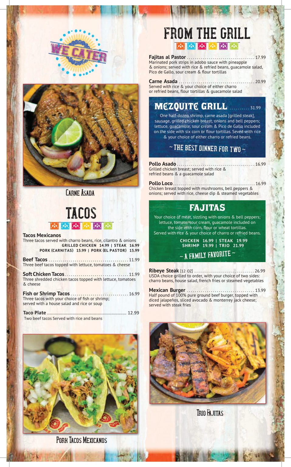 MENU Pedros Tacos + Tequila Bar HARAHAN