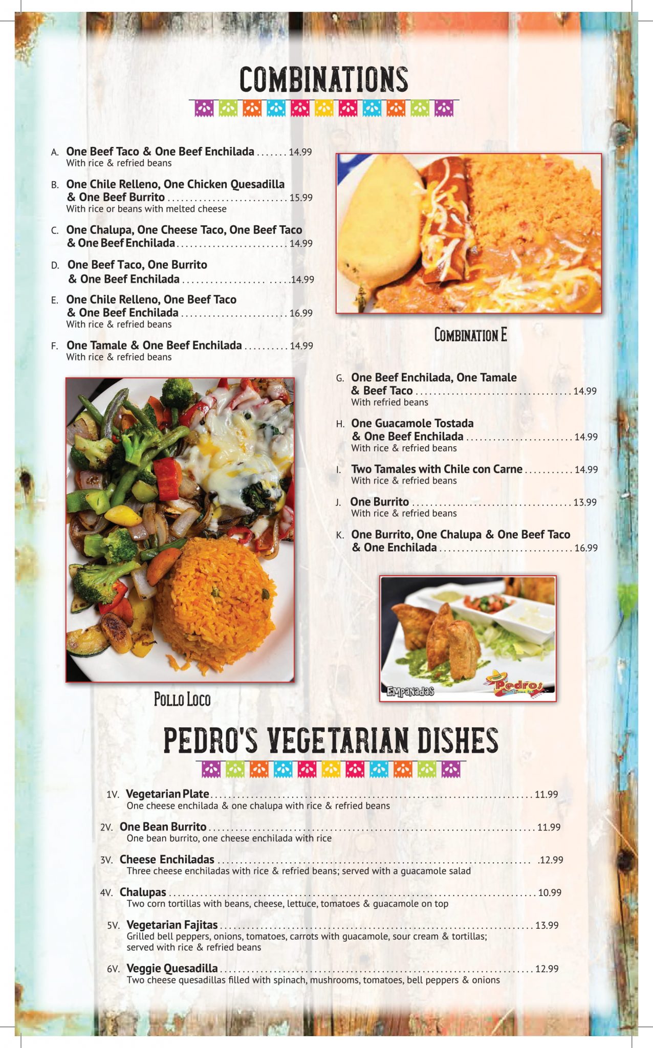 MENU Pedros Tacos + Tequila Bar HARAHAN